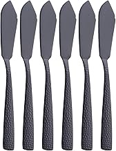 FULLYWARE Matte Black Butter Knife Spreader, Stainless Steel Cheese Spreader Set, Set of 6