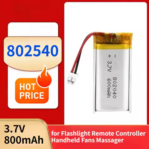 802540 Battery 3.7V 800mAh Lipo Rechargeable Polymer Lithium Batteries for Flashlight Remote Control