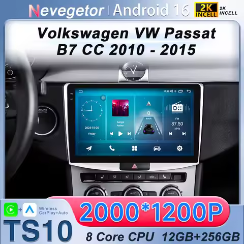 For Volkswagen VW Passat B6 B7 B8 CC 2007- 2021 Android 16 Car Radio Multimedia Video Player GPS Nav