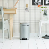 Brabantia NEWICON環保垃圾桶-12L-金屬灰(搭贈盤刷組+抹布)