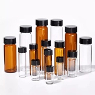 20pcs/lot 3ml 5ml 10ml 15ml 20ml 30ml 40ml 50ml (Clear/ Brown) Glass Seal Bottle Reagent Sample Vial