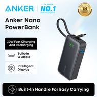 Anker Nano Power Bank, 10,000mAh Portable Charger with Built-In USB-C Cable, PD 30W Max Output with 
