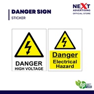 Danger High Voltage / Danger Electrical Hazard Sticker
