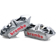 ปั้ม BREMBO M4 108mm  100mm (ราคาต่อคู่) สีเทา โลโก้แดง แท้