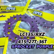 PROTAPER SPROCKET PURPLE 415 27T - 36T RXZ LC135 Y100 Y110 SRL110 4LUBANG