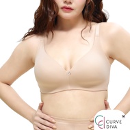 Wacoal Curve Diva บราไร้โครงเก็บกระชับ สาวคัพใหญ่ รุ่น WB7549/WQ1540 สีเบจ (BE)