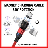 Magnet Fast Charging Cable Type C / Android Micro / Iph*ne 540 Degree Rotate USB Cable Magnetic Cabl