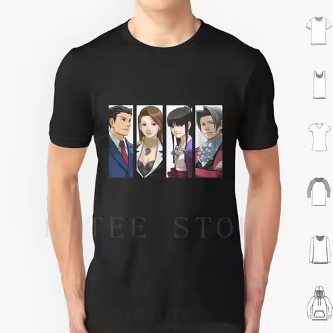 Ace Attorney Panels T Shirt Men Cotton 6xl Phoenix Phoenix Wright Ace Attorney Miles Edgeworth Mia M