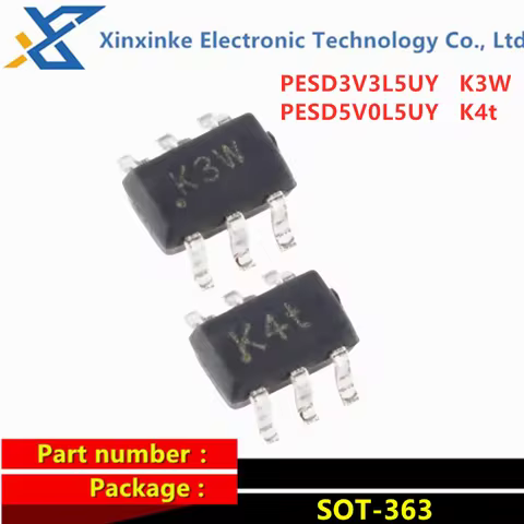 100PCS PESD3V3L5UY PESD5V0L5UY Marking：K3W K4t SOT-363 6A/3.3V 8A/5V ESD Protection Diode ESD Anti-s