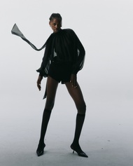 NICHP : Meteora Collection : Mavis Top เสื้อslik chiffon แขนยาว  เนื้อบางซีทรู (ต้องใส่คู่กับเกาะอก)