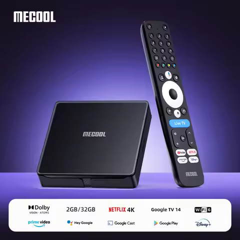 MECOOL MEon1 32GB Netflix 4K Android TV BOX Google TV Dolby Vision 2GB DDR4 LAN WIFI 6 IP TV Stream 