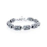 AKE AKE The Fierce-de-lis Braided 3.0 Bracelet สร้อยข้อมือเงินแท้925 แกะมือลงดำขับลาย