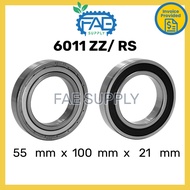 6011ZZ 6011RS 6011 Ball Bearing Deep Groove 55*100*21 mm