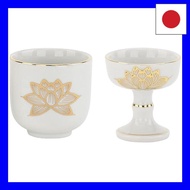 Buddhist altar hasegawa Buddhist rice bowl, teacup, Buddhist utensils set, set of 2 (Shirogane Renda