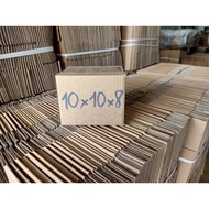 10x10x8 Combo of 50 Carton Boxes Packing Shipping Box COD 3 Corrugated Layers E/B Brown Surface