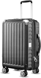 Carry On Luggage 22x14x9 Airline Approved with Spinner Wheels - Expandable PC Hardside Suitcase - 4 