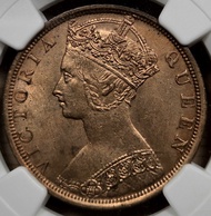 NGC 香港維多利亞女王像一仙銅幣 喜敦造幣廠 1901-H Hong Kong 1 Cent Heaton Mint