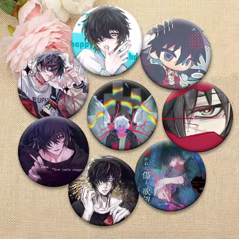 32/44/50/58mm Slow Damage Towa Brooches Round Pins Fashion Jewelry Accessories Cartoon Characters Ba