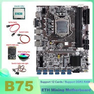 B75 BTC Miner Motoard 12x Usb + G1630 CPU + MSATA SSD 64G + Switch