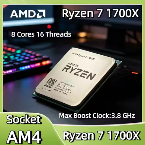 AMD Ryzen 7 1700X Desktop Processor 8C 16T 3.4 3.8GHz 14nm Zen AM4 Socket 4MB L2 16MB L3 95W PCIe 3.