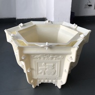 R QYF Hexagonal Cement Flowerpot Mold Cement Flowerpot Cement Sand Model Tool Top Grouting Cement Mo