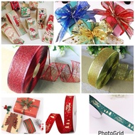 CHRISTMAS burlap ribbon 4 cm 5 cm 6.3 cm/ CHRISTMAS DECORATIVE RIBBON CHRISTMAS GLITTER NET RIBBON