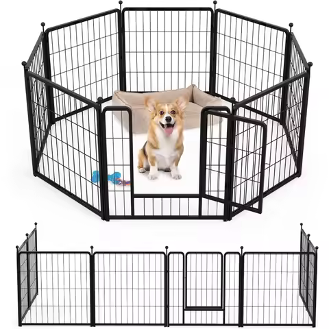Dog Playpen 24 Inch 8 Panels, Ideal Dog Fence for Puppy/Small Dogs Indoor & Outdoor Bliss, Perfect D