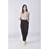 ((S) ko95 High Waist Suit Black Trousers Second-Hand Clothes