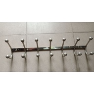 100% stainless steel wall-mounted clothes hanger with screws - 7 double tabs