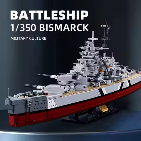 IN STCOK Military USA KMS Bismarck moc the WWII Building Block battle ship model Christmas Classic s