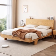 [SG Sellers] Solid Wood Bed Double Single Bed Bedframe Wooden Bed Queen King Bed Bed Frame with Mattress Bedside Table Wooden Bed HDB Double Bed