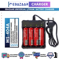 Ebazaar 18650 Lithium Ion Battery Charger 4Bay 3.7V Lithium Ion Rechargeable Battery Charger