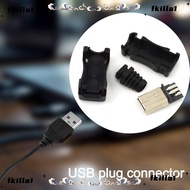 FKILA Mini USB Male Connector, 4 In 1 Assemble 5Pin USB 2.0 Jack, 5Pin Plug Socket Male Plug Socket 