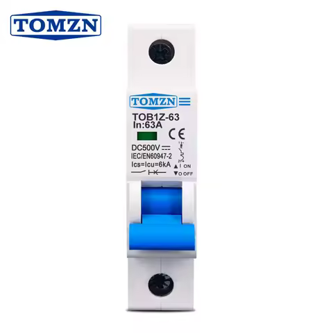 TOMZN DC MCB 6KA 1P 500V Mini Circuit Breaker 3A 6A 10A 16A 20A 25A 32A 40A 50A 63A Y connection