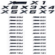 3D ABS Glossy Black XDrive Alphanumeric Emblem Sticker for BMW X1 X2 X3 X4 X5 X6 X7 & GT - 18i 20i 2