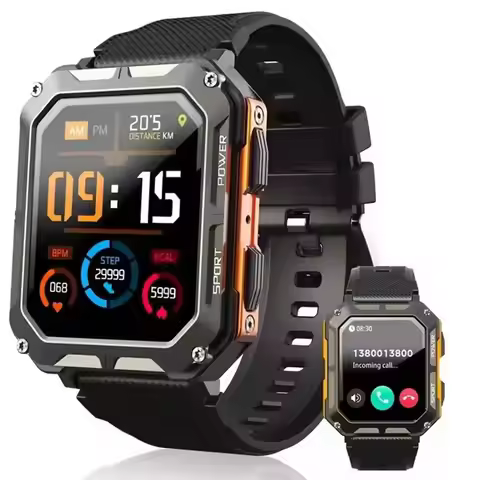 C20 PRO Smart Watch Men Bluetooth Call Outdoor Sports 1.83inch Large Screen Voice Assistant Fitness 