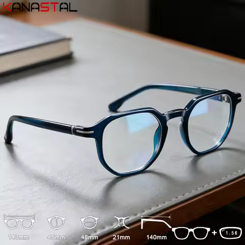 Blue Light Blocking CR39 Optical Lenses Acetate Eyeglasses Frames Men Women Reading Glasses Myopia P