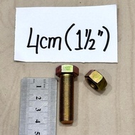 Length 4cm Bolt + YELLOW NUT (COMPLETE according to PHOTO) key 8 / 10 / 12 / 14 / 17 / 4 cm long) le