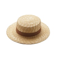 2019 pop Hot Summer Women's Boater Beach Hat Female Casual Panama Hat Lady Brand Classic Flat Bowknot Straw Sun Hat Women Fedora