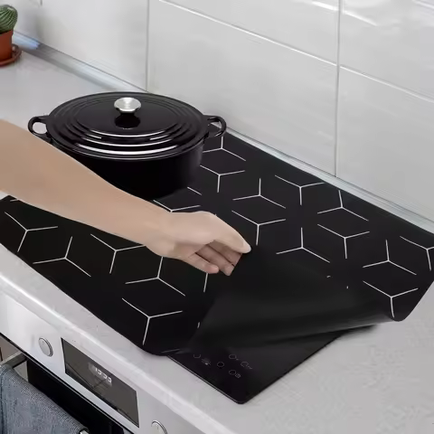 Induction Hob Protector Mat Heat Resistant Induction Cooktop Mat Nonslip Induction Cooker Cover Cook