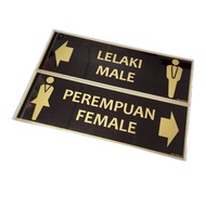Toilet Sign / Tanda Tandas . Acrylic . Human Symbol with Arrow
