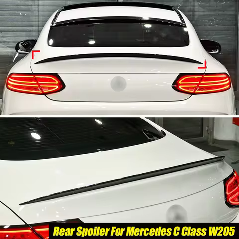 Car Boot Lip Rear Trunk Spoiler For Mercedes Benz C-Class W205 Amg Sedan C300 C400 C43 C63 2015+ Glo