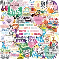 100PCS Cute Friendship Stickers Collection: Colorful Quotes and Designs for Heartfelt Connections St