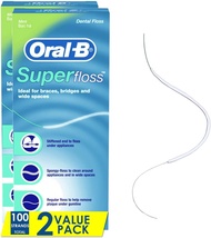 Oral-B Cleaning Tools Super Floss Pre-Cut Strands Dental Floss Mint 50 Count (Option Select)