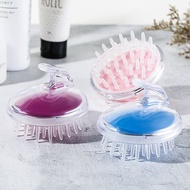【Time at home】Crystal Transparent Shampoo Brush Shampoo Comb Head Massage Shampoo Massage Brush Bath Brush Silicone Meridian Shampoo Massage Comb