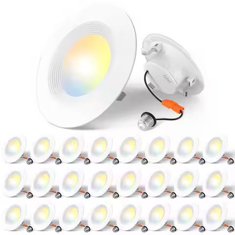 24 Pack 4 inch 5CCT LED Recessed Lighting, Dimmable, 8.5W60W, 650LM, 2700K 3000K 4000K 5000K 6000K S