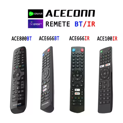 ACECONN ACE666BT/IR ACE800BT ACE100IR TV Box Remote hotkeys/voice control/learning memory compatible