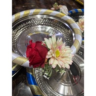 Silver engagement tray/ decorated tray 13inch