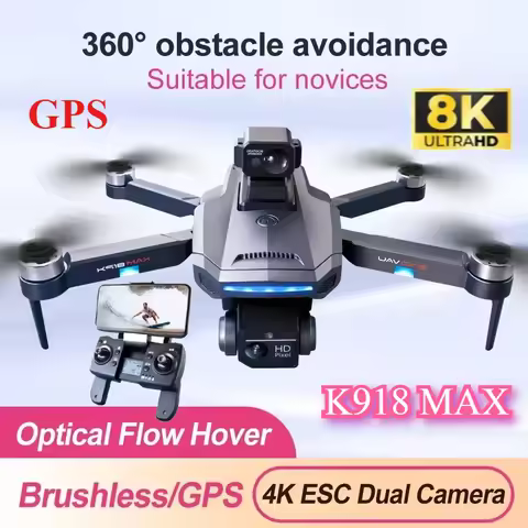 New K918 MAX 8K 5G WIFI GPS Drone 4K Professional Dual HD Camera Brushless Folding Quadcopter RC Dis