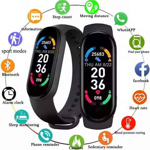 M6 Smart Watch Men and Women Fitness Sports Smart Band Fitpro Version Bluetooth Music Heart Rate Tak